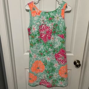 Lilly Pultizer Sleeveless Lined Ribbed Floral Summer Sheath Dress S